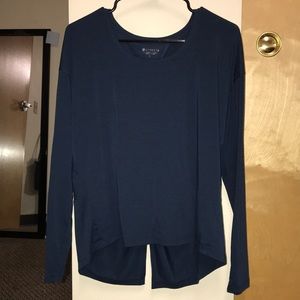 Navy blue Athleta open back top